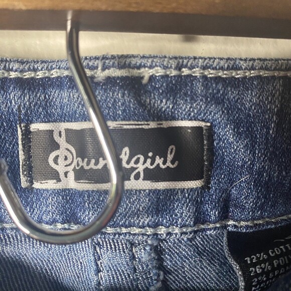 Soundgirl Y2K Jeans Juniors 13 Flare Boot Cut Stretch Mid Rise Embroidery Bling - Picture 5 of 12